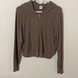 Aritzia Tna waffle knit zip up